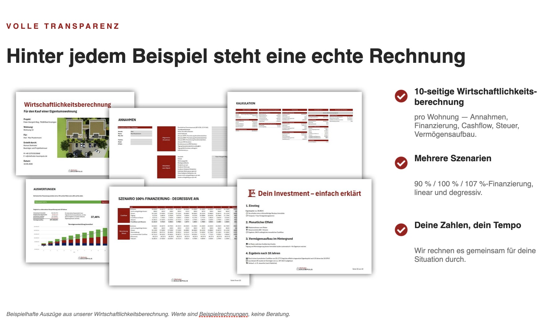 Ausschnitt aus unserer Wirtschaftlichkeitsberechnung